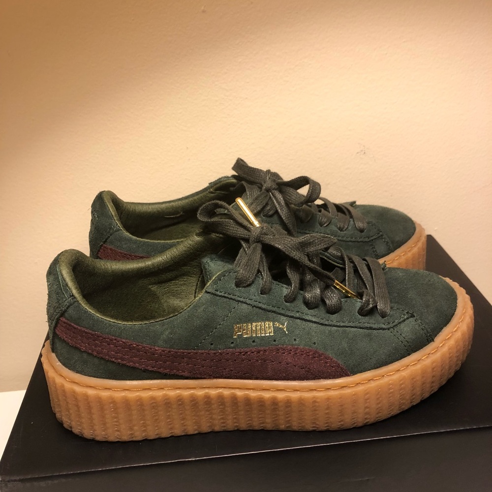 Fenty Puma by Rihanna Suede Creeper Green Bordeaux